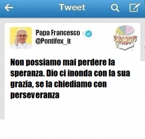 Il secondo tweet di oggi di Papa Francesco