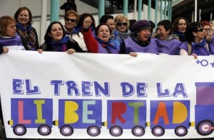 Le donne della manifestazione pro aborto a Madrid.