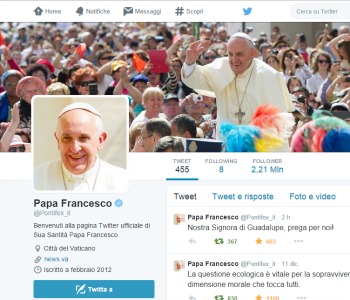 Secondo anniversario dei primi tweet di @Pontifex. Quasi 17 milioni di followers