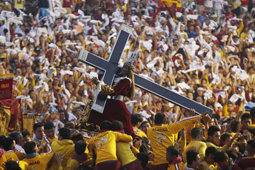 Devotees carry the Black Nazarene at the start of an annual procession in Manila