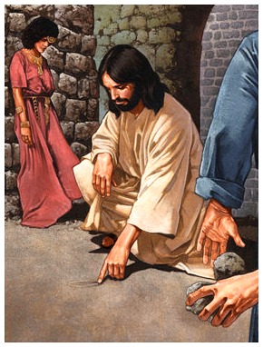 #Vangelo: Chi di voi è senza peccato, getti per primo la pietra contro di lei.