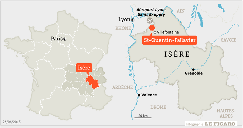Francia, attentato con bandiera Is: il corpo di un uomo, decapitato, è stato trovato nei pressi di un impianto di produzione di gas, dove un presunto terrorista è penetrato stamani, poco prima delle dieci