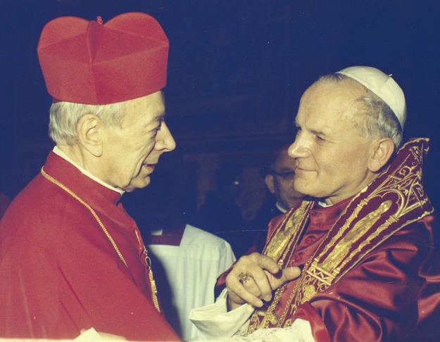Il Cardinale Wyszyński, con Giovanni Paolo II.