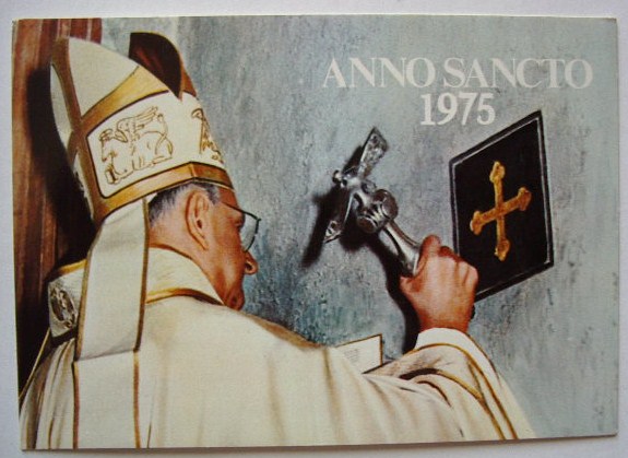 cartolina rel004 anno santo 1975 apertura porta