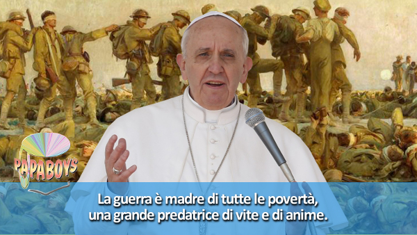 Tweet di Papa Francesco: La guerra è madre di tutte le povertà.