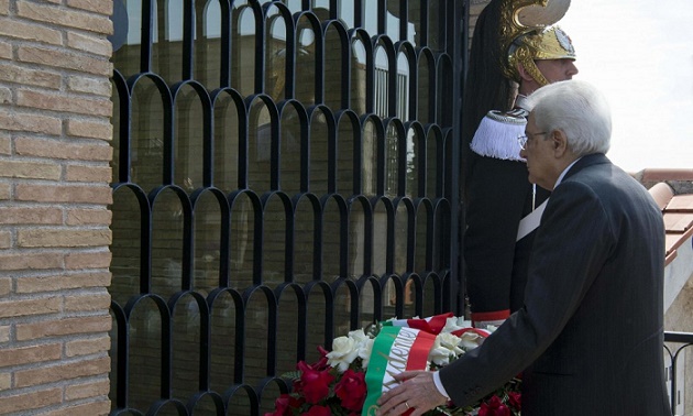 L'omaggio del Presidente Mattarella alla tomba di Aldo Moro