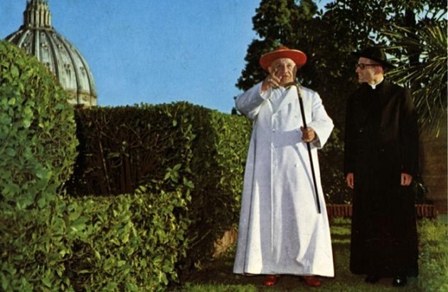 Da sinistra Papa Giovanni con monsignor Capovilla