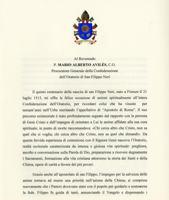 Papa Francesco: Filippo Neri, il Santo della fede festosa