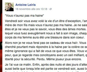 Lettera ai terroristi/Antoine piange la moglie Hélène: la vostra sconfitta è nostro figlio