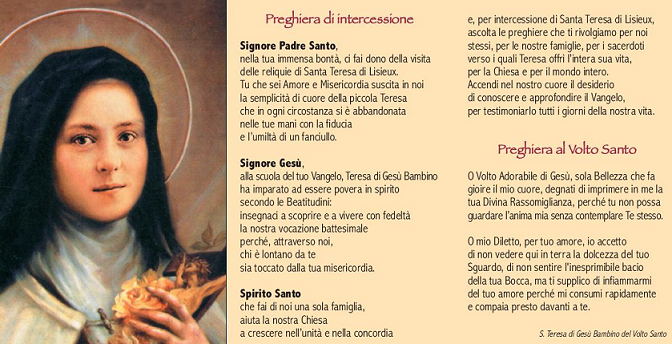 Supplica A Santa Teresa Di Gesu Bambino Da Recitare Per Implorare Una Grazia