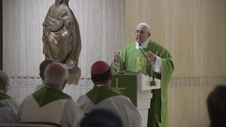 Papa Francesco alla Messa a Santa Marta (Vatican Media)