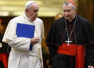 Il segretario di Stato Parolin con Papa Francesco