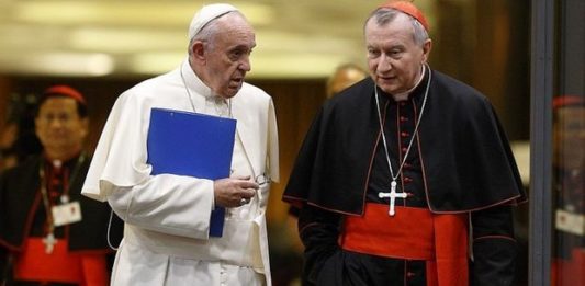 Il segretario di Stato Parolin con Papa Francesco
