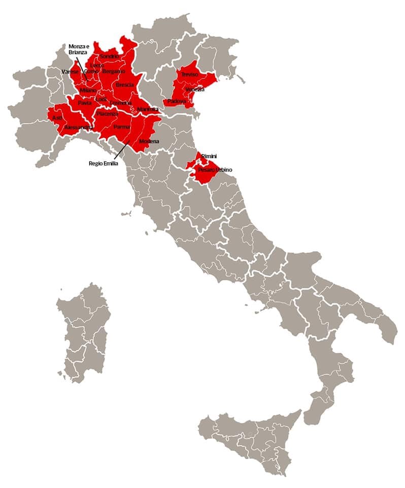 zona rossa italia 7 marzo