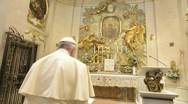 Papa Francesco alla Madonna del Divino Amore in Roma