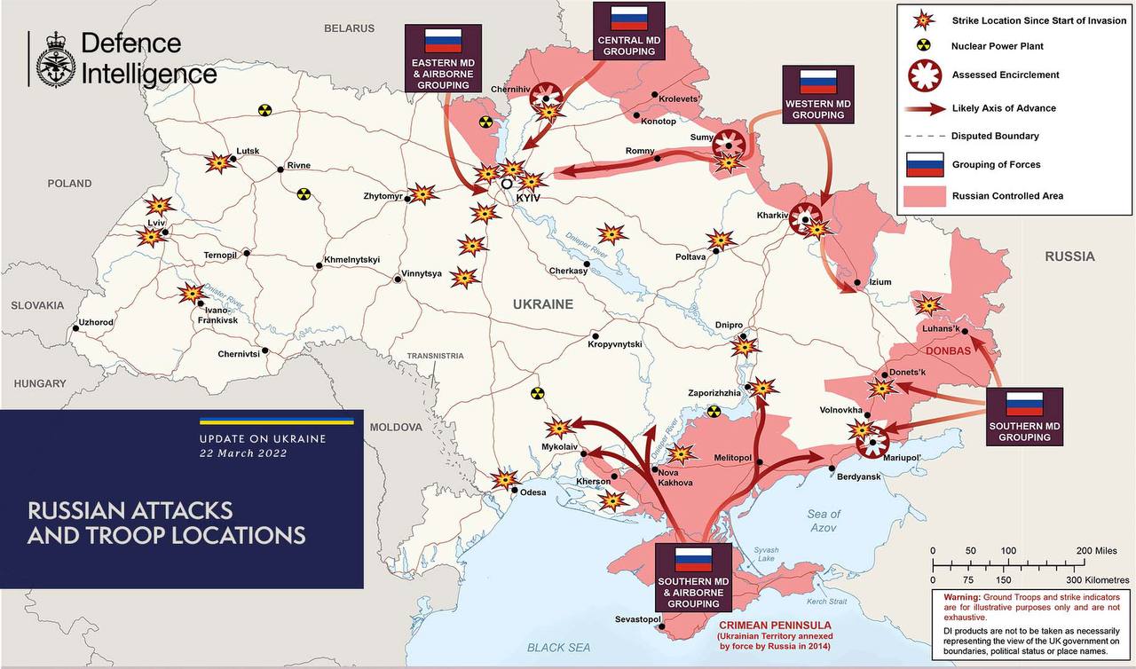 Map of the Russian Siege of Ukraine (Ultimora / Teletext)